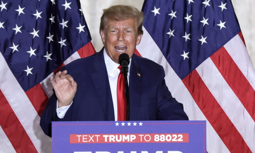 Former President Donald Trump Holds A Press Conference At Mar-a-Lago ...
